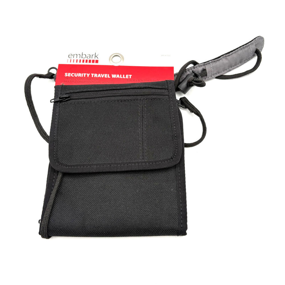 NWT Embark Black Tri-fold Security Wallet